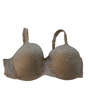 Playtex 4823 Bra Women 42D Beige Underwire Lightly Padded Petal Lace Support